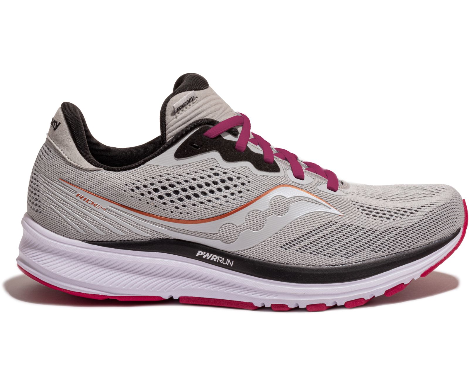 Saucony Ride 14 Wide Women\'s Running Shoes Grey / Pink | AU 202ZUTG